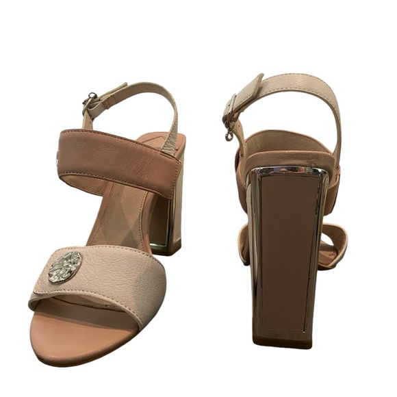 Tan and white high heel sandals. Moda in Pelle. Sz 7.5. Excellent condition - Picture 4 of 9